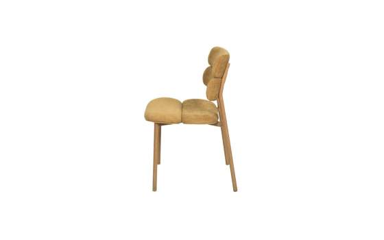 Silla Actual Comedor Metal Asiento Respaldo Mostaza Serie Anaia