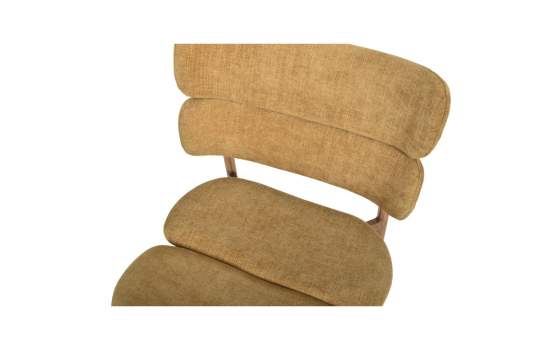 Silla Actual Comedor Metal Asiento Respaldo Mostaza Serie Anaia