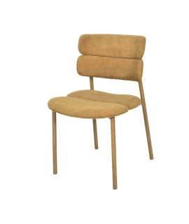 Silla Actual Comedor Metal Asiento Respaldo Mostaza Serie Anaia