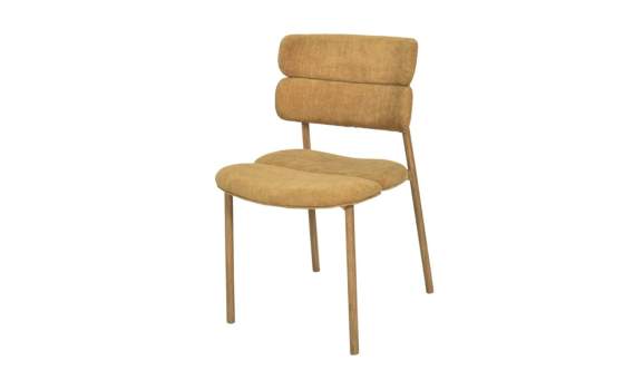 Silla Actual Comedor Metal Asiento Respaldo Mostaza Serie Anaia