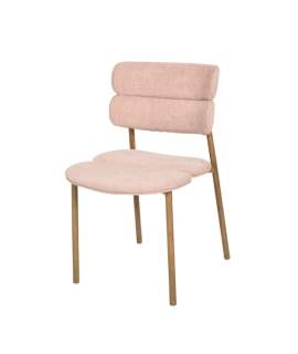 Silla Actual Comedor Metal Asiento Respaldo Rosa Serie Anaia