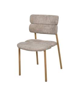 Silla Actual Comedor Metal Asiento Respaldo Topo Serie Anaia