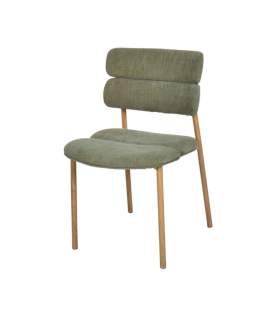Silla Actual Comedor Metal Asiento Respaldo Verde Serie Anaia