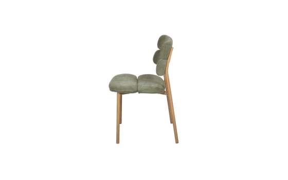 Silla Actual Comedor Metal Asiento Respaldo Verde Serie Anaia
