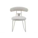 Silla Actual Metalica Asiento Respaldo Tapizado Beige Kirk