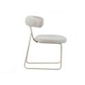Silla Actual Metalica Asiento Respaldo Tapizado Beige Kirk