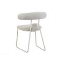 Silla Actual Metalica Asiento Respaldo Tapizado Beige Kirk