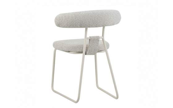 Silla Actual Metalica Asiento Respaldo Tapizado Beige Kirk