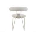 Silla Actual Metalica Asiento Respaldo Tapizado Beige Kirk