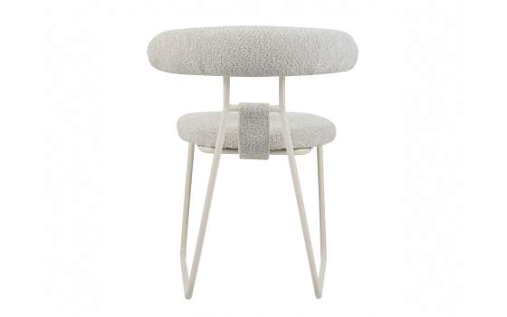 Silla Actual Metalica Asiento Respaldo Tapizado Beige Kirk