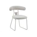 Silla Actual Metalica Asiento Respaldo Tapizado Beige Kirk
