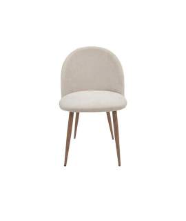Silla Actual Tapizada Chenilla Suave Color Beige - Serie Afaia