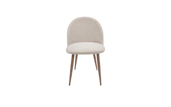 Silla Actual Tapizada Chenilla Suave Color Beige - Serie Afaia