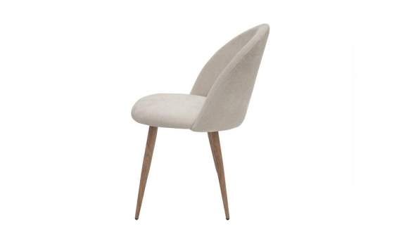 Silla Actual Tapizada Chenilla Suave Color Beige - Serie Afaia