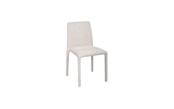 Silla Apilable Actual Tapizada Chenilla Beige - Serie Luka