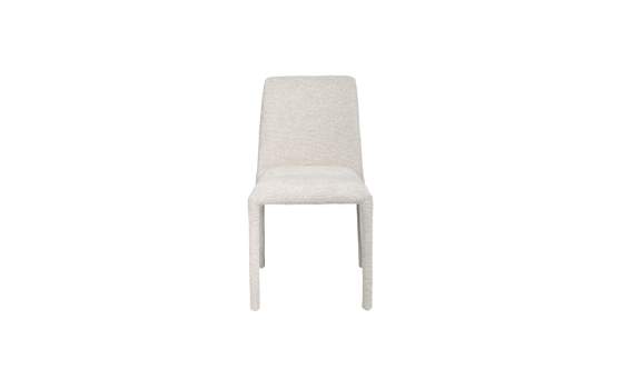 Silla Apilable Actual Tapizada Chenilla Beige - Serie Luka