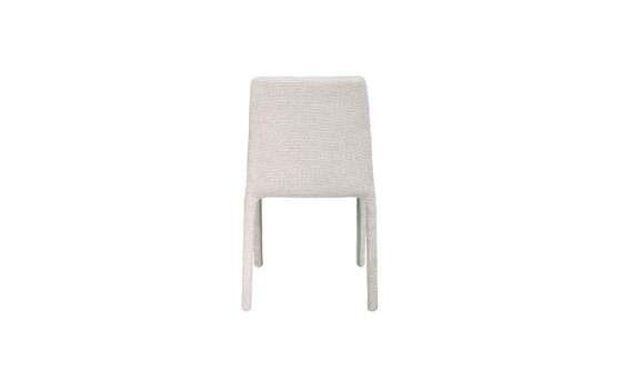 Silla Apilable Actual Tapizada Chenilla Beige - Serie Luka