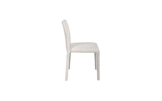 Silla Apilable Actual Tapizada Chenilla Beige - Serie Luka