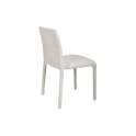 Silla Apilable Actual Tapizada Chenilla Beige - Serie Luka