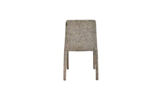 Silla Apilable Actual Tapizada Chenilla Marron - Serie Luka