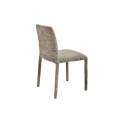 Silla Apilable Actual Tapizada Chenilla Marron - Serie Luka