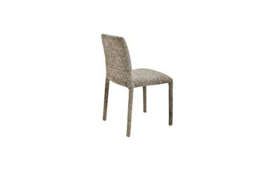 Silla Apilable Actual Tapizada Chenilla Marron - Serie Luka