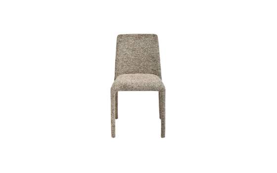 Silla Apilable Actual Tapizada Chenilla Marron - Serie Luka