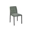 Silla Apilable Actual Tapizada Chenilla Verde - Serie Luka