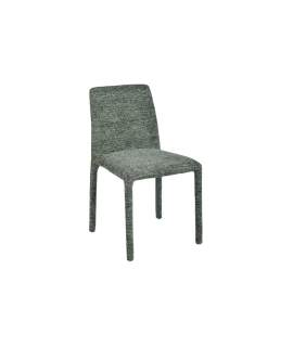 Silla Apilable Actual Tapizada Chenilla Verde - Serie Luka