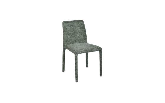 Silla Apilable Actual Tapizada Chenilla Verde - Serie Luka