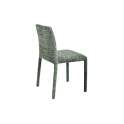 Silla Apilable Actual Tapizada Chenilla Verde - Serie Luka
