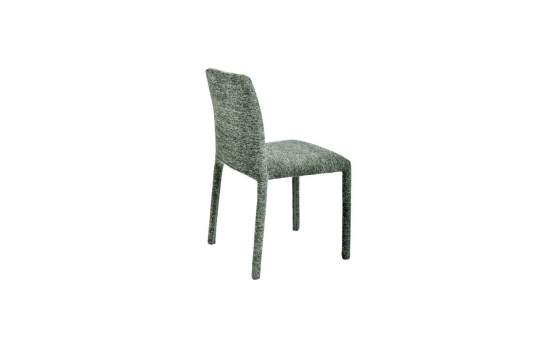 Silla Apilable Actual Tapizada Chenilla Verde - Serie Luka