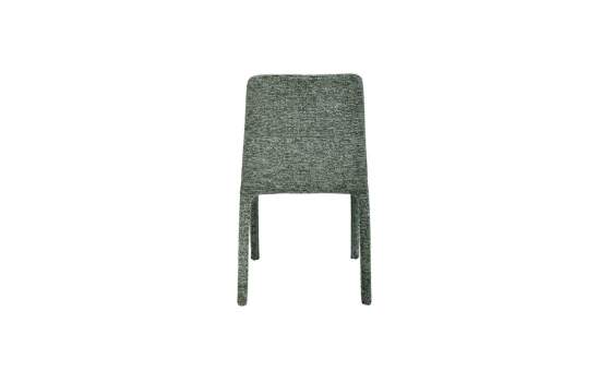 Silla Apilable Actual Tapizada Chenilla Verde - Serie Luka
