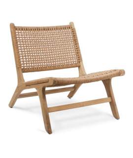 Silla Baja Diseño Madera Natural Teca Serie Tokio