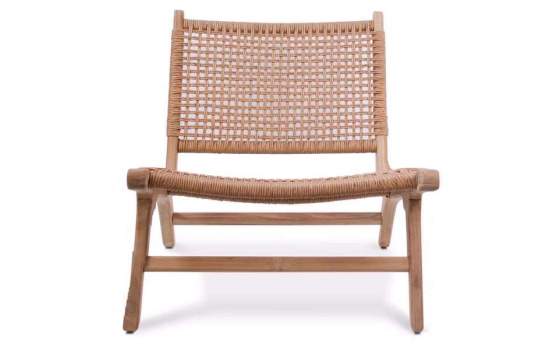 Silla Baja Diseño Madera Natural Teca Serie Tokio