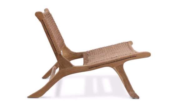 Silla Baja Diseño Madera Natural Teca Serie Tokio