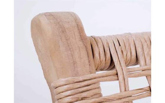 Silla Baja Diseño Madera Natural Teca Serie Tokio
