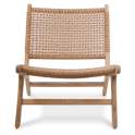 Silla Baja Diseño Madera Natural Teca Serie Tokio