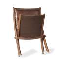 Silla Baja Salon Piel y Madera Serie Ayrer