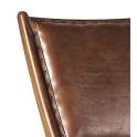 Silla Baja Salon Piel y Madera Serie Ayrer