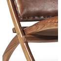Silla Baja Salon Piel y Madera Serie Ayrer