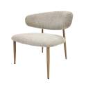 Silla Baja Salon Tapizada Beige Topo - Serie Acolet