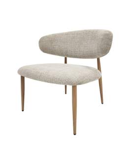 Silla Baja Salon Tapizada Beige Topo - Serie Acolet