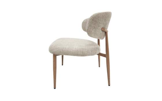 Silla Baja Salon Tapizada Beige Topo - Serie Acolet