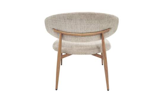 Silla Baja Salon Tapizada Beige Topo - Serie Acolet