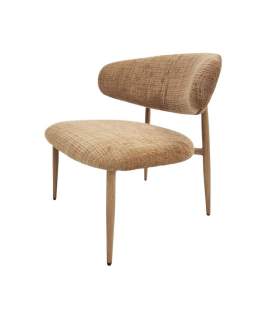 Silla Baja Salon Tapizada Mostaza - Serie Acolet