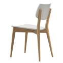 Silla Basic Asiento Madera Blanca Patas Roble Adott