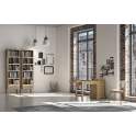 Silla Basic Asiento Madera Blanca Patas Roble Adott