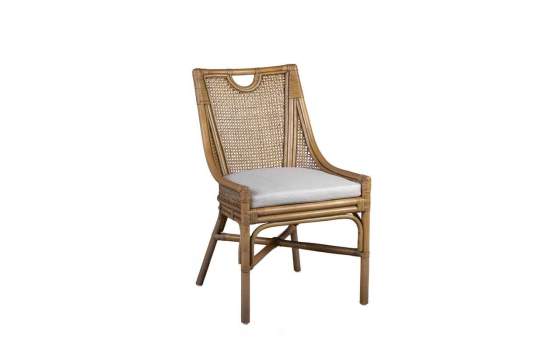 Silla Bistro Rattan Rejilla Natural con Cojin Serie Artisond