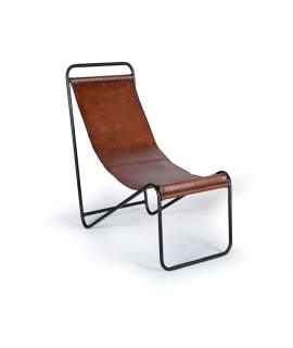 Silla Chaise Longue Tumbona Diseño Actual Acero Piel Abuli
